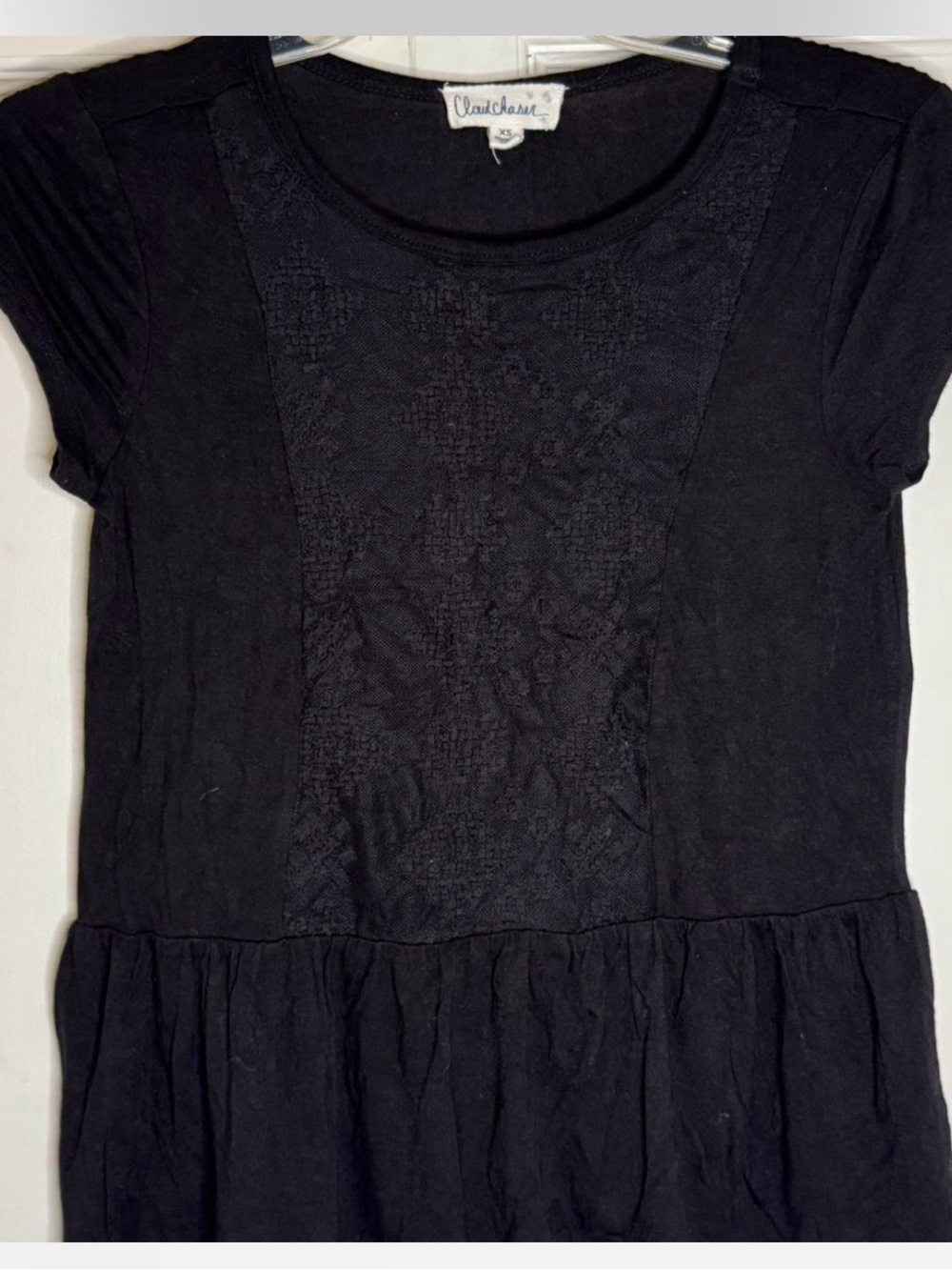 Cloud Chaser Black Short Sleeve Peplum Tee